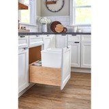 Rev-A-Shelf 4VLWCSC-2432DM-2 Wood Bottom Mount Pullout Waste/Trash Container w/ Soft-Close