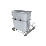 Rev-A-Shelf RUKD-1420RB-1 Undersink Chrome Steel Pullout Waste/Trash Container w/ Rear Basket Storage