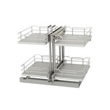 Rev-A-Shelf Gray Two-Tier Elite Optimizer w/ Soft-Close for 15" Blind Corner Cabinet Openings - 53PSPE-15SC-GR