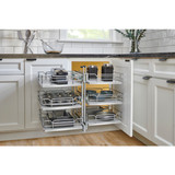 Rev-A-Shelf Gray Three-Tier Elite Optimizer w/ Soft-Close for 18" Blind Corner Cabinet Openings - 53PSPE3-18SC-GR