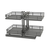 Rev-A-Shelf Orion Gray Two-Tier Elite Optimizer w/ Soft-Close for 18" Blind Corner Cabinet Openings - 53PSPE-18SC-FOG