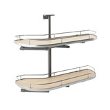 Rev-A-Shelf Maple Two-Tier Girasolo w/ Soft Close and Chrome Accents for 12" Right Opening/Blind Left Corner cabinets - 587-12-RMP