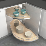 Rev-A-Shelf Maple Two-Tier Girasolo w/ Soft Close and Chrome Accents for 18" Left Opening/Blind Right Corner cabinets - 587-18-LMP