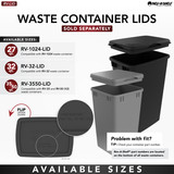 Rev-A-Shelf RV-12PB-LE White Steel Pullout Waste/Trash Container w/included lid