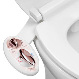 LUXE Bidet NEO 320 - Hot and Cold Water, Self-Cleaning, Dual Nozzle, Non-Electric Bidet Attachment for Toilet Seat, Adjustable Water Pressure, Rear and Feminine Wash, Lever Control (Rose Gold) - BidetNeo320rg