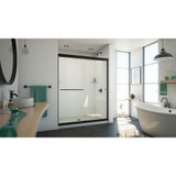 Dreamline SDAM60W740VXX09 Alliance Pro ML 56 - 60 inch W x 74 1/2 inch H Semi-Frameless Bypass Shower Door in Matte Black
