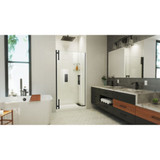Dreamline SDAD385720VXX09 Ascend 38 1/2 - 39 1/2 inch W x 72 inch H Frameless Pivot Shower Door in Matte Black