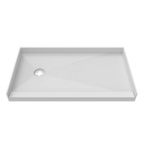 Dreamline DTP-1136601 TilePrime 36 inch D x 60 inch W x 3 inch H Left Drain Single Threshold Shower Base