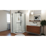 Dreamline SHEN-2138380-09 Prism 38 1/8 inch x 72 inch Frameless Neo-Angle Pivot Shower Enclosure in Matte Black