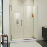 Dreamline SDAD56W720VXX04 Ascend 56 - 57 inch W x 72 inch H Frameless Pivot Shower Door in Brushed Nickel
