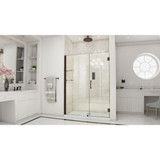 Dreamline SHDR-20537210CS-06 Unidoor 53 - 54 inch W x 72 inch H Frameless Hinged Shower Door with Shelves in Oil Rubbed Bronze