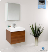 Fresca FVN8006TK Teak Modern 24'' Bathroom Vanity Cabinet W/ Medicine Cabinet  - Teak