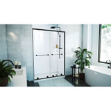 Dreamline SDHA54W760VXX09 Harmony 50 - 54 inch W x 76 inch H Semi-Frameless Bypass Shower Door in Matte Black