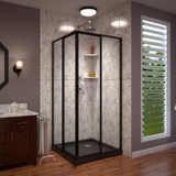 Dreamline DL-6709-88-09 Cornerview 42 inch D x 42 inch W x 74 3/4 inch H Framed Sliding Shower Enclosure in Matte Black with Shower Base Kit