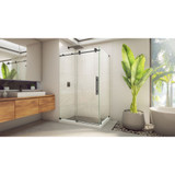 Dreamline SE6148F320VDX09 Enigma-X 32 1/2 inch D x 48 3/8 inch W x 76 inch H Frameless Sliding Shower Enclosure in Matte Black