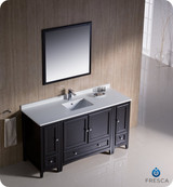 Fresca FVN20-123612ES 60" Espresso Traditional Bathroom Vanity Cabinet w/ 2 Side Cabinets & 1 Mirror
