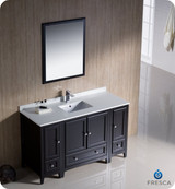 Fresca FVN20-123012ES 54" Espresso Traditional Bathroom Vanity Cabinet w/ 2 Side Cabinets & 1 Mirror