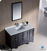 Fresca FVN20-122412ES 48" Espresso Traditional Bathroom Vanity Cabinet w/ 2 Side Cabinets & 1 Mirror