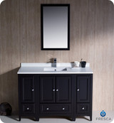 Fresca FVN20-122412ES 48" Espresso Traditional Bathroom Vanity Cabinet w/ 2 Side Cabinets & 1 Mirror