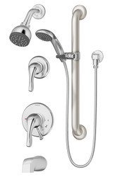 Symmons Origins Tub and Shower Faucet System With Slide Bar Handshower - Chrome - 9606-X-PLR-1.5-NS