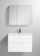 Blossom Assisi 30" Wall Hung Vanity With Ceramic Sink - Glossy White - V8036 30 01 C