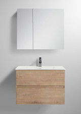 Blossom Assisi 30" Wall Hung Vanity With Ceramic Sink - Classic Oak - V8036 30 29 C