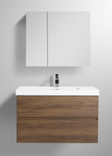 Blossom Assisi 36" Wall Hung Vanity With Acrylic Sink - Brown Walnut - V8036 36 11 A