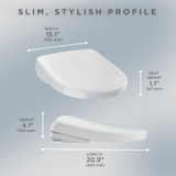 TOTO® S7 WASHLET®+ Electronic Bidet Toilet Seat with EWATER+® Bowl and Wand Cleaning and Classic Lid, Round, Cotton White - SW4725#01