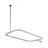 Kingston Brass CC3158 Rectangular 44-1/2" x 25-1/4" Brass Shower Curtain Rod with Ceiling Support - Brushed Nickel