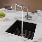 ALFI Black Matte Square 18" x 18" Undermount / Drop In Fireclay Bar / Prep Sink - ABF1818S-BM