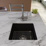 ALFI Black Matte Square 18" x 18" Undermount / Drop In Fireclay Bar / Prep Sink - ABF1818S-BM
