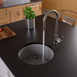 ALFI Gray Matte Round 18" x 18" Undermount / Drop In Fireclay Bar / Prep Sink - ABF1818R-GM