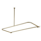 Kingston Brass CC3138 61" x 27-5/8" - 28-5/8" D Shape Shower Curtain Rod with Ceiling Support - Brushed Nickel