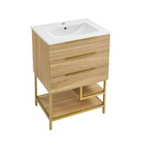 Swiss Madison SM-BV380 Carre 24" Bathroom Vanity in White Oak With Sink