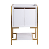 Swiss Madison SM-BV217WBG-C Marseille 24" Bathroom Vanity - White and Brushed Gold - Cabinet Only