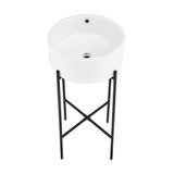 Swiss Madison SM-CS801MB Monaco 16.5" Round Console Sink - White Basin Sink Matte Black Legs Swiss Madison SM-CS801MB Monaco 16.5" Round Console Sink - White Basin Sink Matte Black Legs