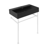 Swiss Madison SM-CS792 Claire 30 Ceramic Console Sink - Matte Black Basin Sink Matte White Legs Swiss Madison SM-CS792 Claire 30 Ceramic Console Sink - Matte Black Basin Sink Matte White Legs