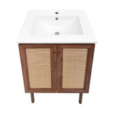 Swiss Madison SM-BV662WN Classé 24" Bathroom Vanity - Dark Walnut With Sink Swiss Madison SM-BV662WN Classé 24" Bathroom Vanity - Dark Walnut With Sink