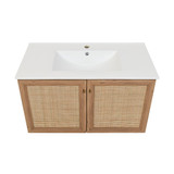 Swiss Madison SM-BV667 Classé 36" Wall-Mounted Bathroom Vanity - Oak With Sink