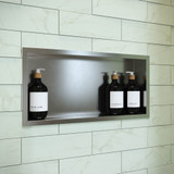 Swiss Madison SM-SWN01C Voltaire 12" x 24" Stainless Steel Single Shelf Wall Niche - Matte Chrome