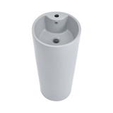 Swiss Madison 16"W x 16"D x 34"H Monaco Circular Basin Pedestal Sink, Matte Grey - SM-PS307ME