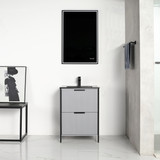 Blossom Zurich 24" Vanity With Black Ceramic Sink - Metal Grey - V8039 24 15 MB