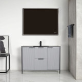 Blossom Zurich 48" Vanity With Black Ceramic Sink - Metal Grey - V8039 48 15 MB