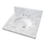 Kingston Brass Fredrickson 19" W x 17" D Carrara Marble Vanity Top with Oval Sink (4" Faucet Drillings), Carrara White - KVPB1917M34