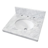 Kingston Brass Fredrickson 19" W x 17" D Carrara Marble Vanity Top with Oval Sink (8" Faucet Drillings), Carrara White - KVPB1917M38