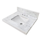 Kingston Brass Fredrickson 19" W x 17" D Carrara Marble Vanity Top with Rectangular Sink (4" Faucet Drillings), Carrara White - KVPB1917M34SQ
