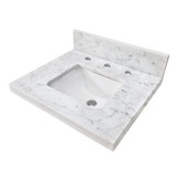 Kingston Brass Fredrickson 19" W x 17" D Carrara Marble Vanity Top with Rectangular Sink (8" Faucet Drillings), Carrara White - KVPB1917M38SQ