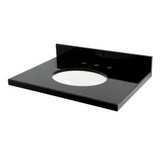 Kingston Brass Templeton 30" W x 22" D Black Granite Vanity Top with Oval Sink, Black/White - KVPK3022K38
