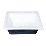 Kingston Brass Towne 25" Cast Iron Self-Rimming Single Bowl Drop-In Kitchen Sink, 2-Hole, White - GT252292