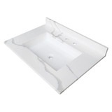 Kingston Brass Montesquieu 31" Solid Surface Vanity Top & Sink , Calacatta Marble White/Glossy - KVPB3122L38SQ